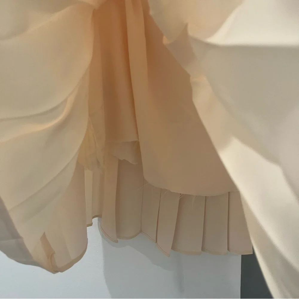 SOLD House of CB Ivory Pleated Satin Mini Skirt Emira size S - Picture 6 of 9